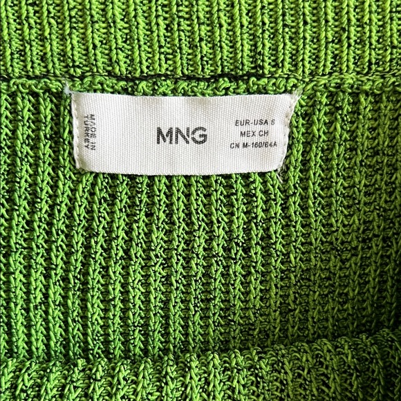NWOT MANGO Women's Slit Knitted Skirt in Green in Size S - Picture 9 of 16